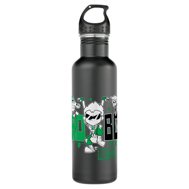 Bouteille D'eau Titans Ados, allez ! | "Bad Boy" Robin, Cyborg & B (Devant)