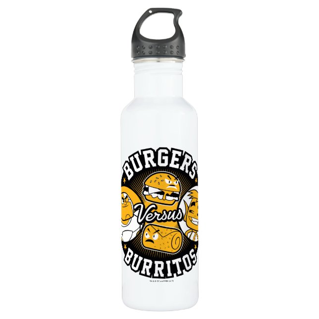 Bouteille D'eau Titans Ados, allez ! | Burgers contre Burritos (Devant)