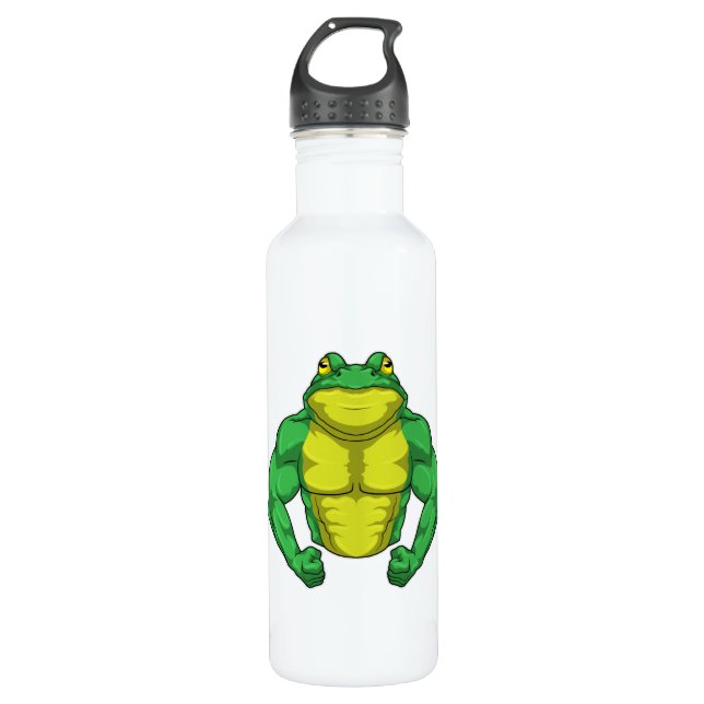Bouteille D'eau Toad en Bodybuilder avec de grands Muscles (Devant)