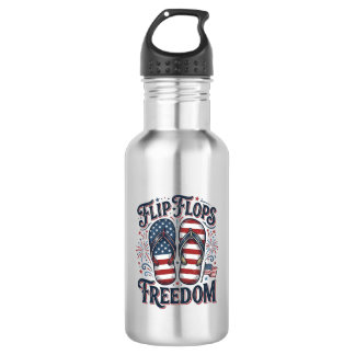 Bouteille D'eau Tongs Liberté Design de T-shirt d'été patriotique_
