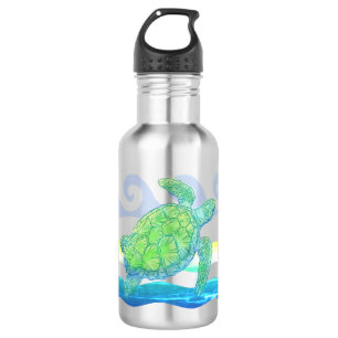Bouteille D'eau Tortue bleue et verte