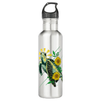 Bouteille D'eau Tournesol de la Tortue de mer Divine