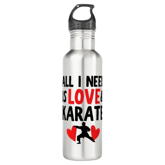 Bouteille D'eau Tout ce dont j'ai besoin, c'est d'amour et de kara (Devant)