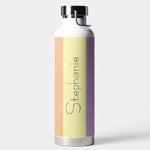 Bouteille D'eau Tracées modernes multicolores avec nom