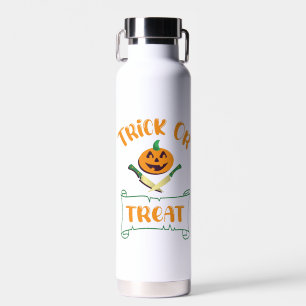 Bouteille D'eau Tracer ou traiter les os croisés Halloween visage 