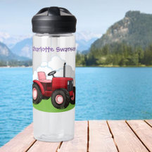 Tracteur rouge Siège rose Cartoon éleveur d'enfant