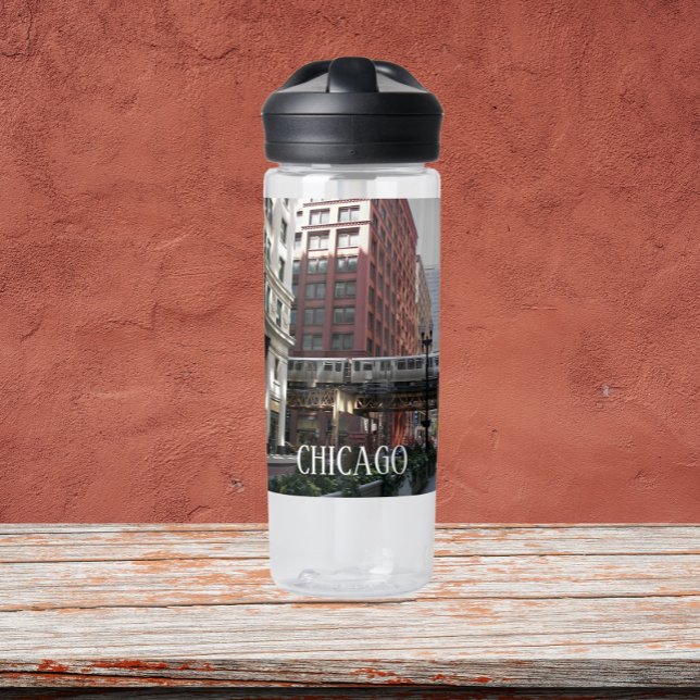 Bouteille D'eau Train à boucle élevé de Chicago (Créateur téléchargé)