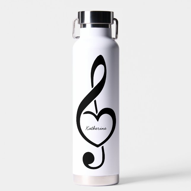 Bouteille D'eau Treble Clef Heart Music Note personnalisée (Avant)