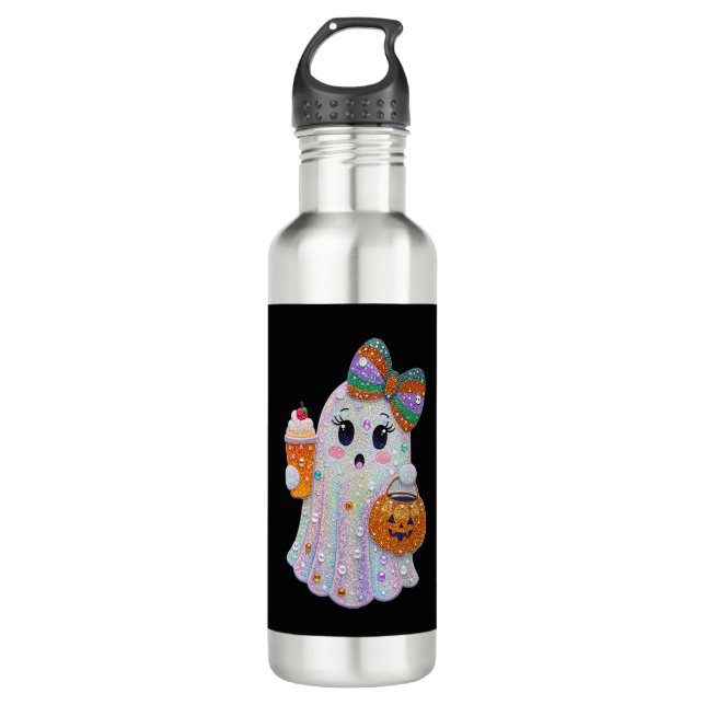 Bouteille D'eau Trendy Halloween Rhinestones Ghost (Devant)