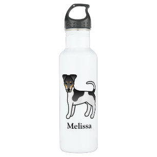 Bouteille D'eau Tricolore renard lisse Terrier mignon chien et nom