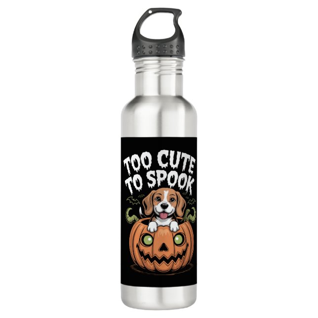 Bouteille D'eau Trop mignon pour parler chien d'Halloween (Devant)