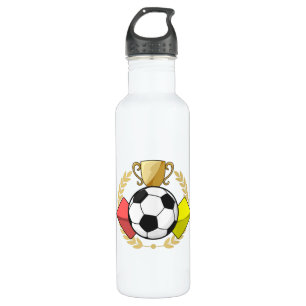 Bouteille D'eau Trophée de football rouge et jaune