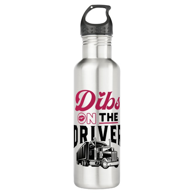 Bouteille D'eau Truckers Femme Dibs sur le conducteur (Devant)