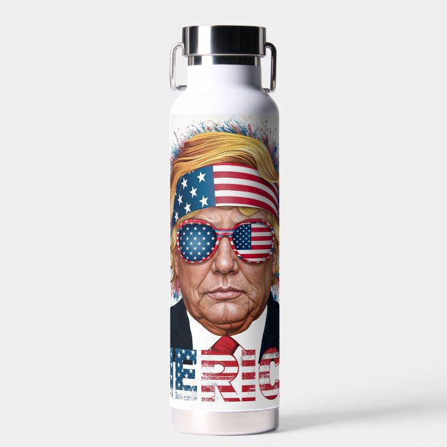 Bouteille D'eau Trump patriotique (Avant)