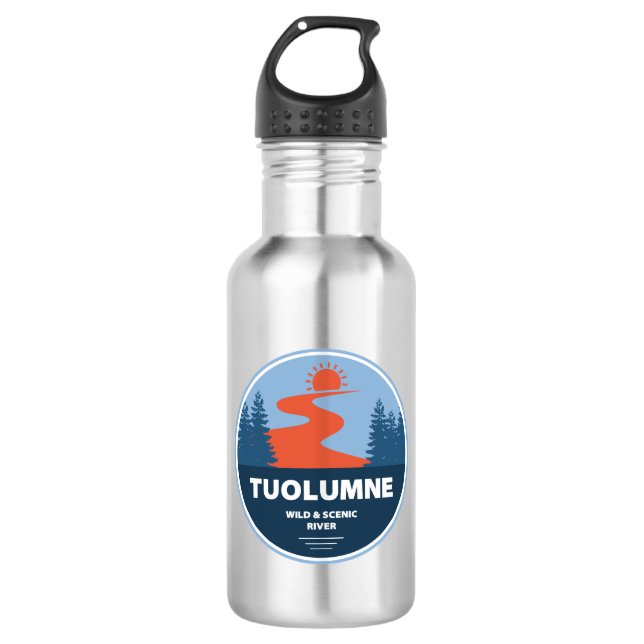 Bouteille D'eau Tuolumne Wild Et Rivière Pittoresque Californie (Devant)