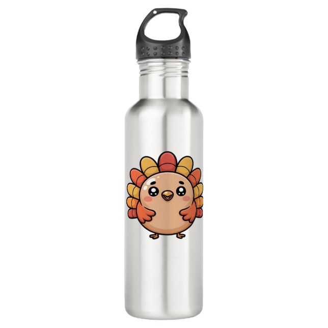 Bouteille D'eau turquie d'action de grâces kawaii T-shirt classiqu (Devant)