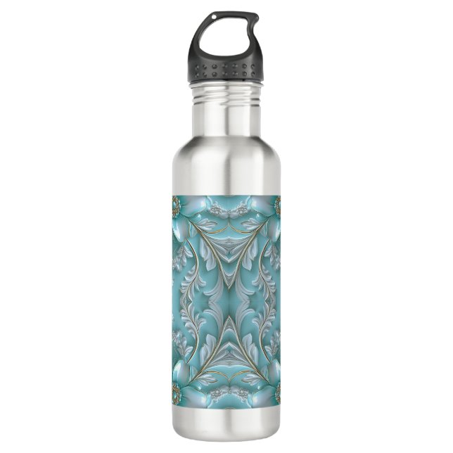 Bouteille d'eau turquoise blanche (Devant)