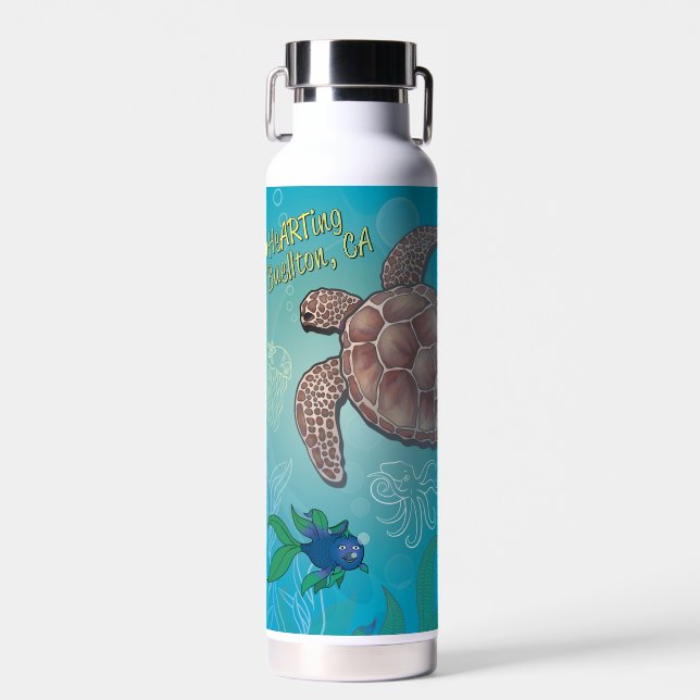 Bouteille d'eau - Turtle Swim - Buellton.Art (Avant)