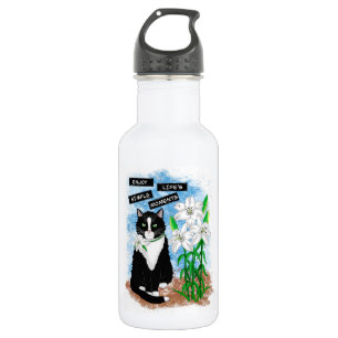 Bouteille D'eau Tuxedo Chat et Lilies   Devis inspirant