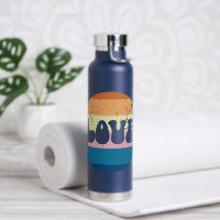 Typographie Rétro Amour sur Rayures de Coucher de