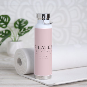 Bouteille D'eau Typographie Simple Princesse de Pilates Rose Perso