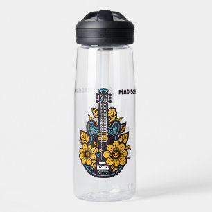 Bouteille D'eau Ukulele de texte et de couleur personnalisée