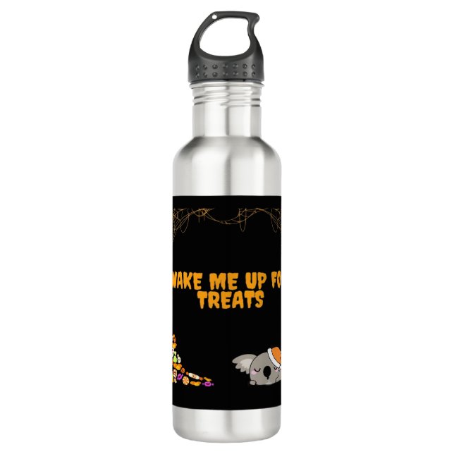 Bouteille D'eau Un animal endormi prêt pour les friandises d'Hallo (Devant)