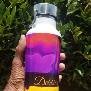 Bouteille D'eau Une explosion de violet et de jaune