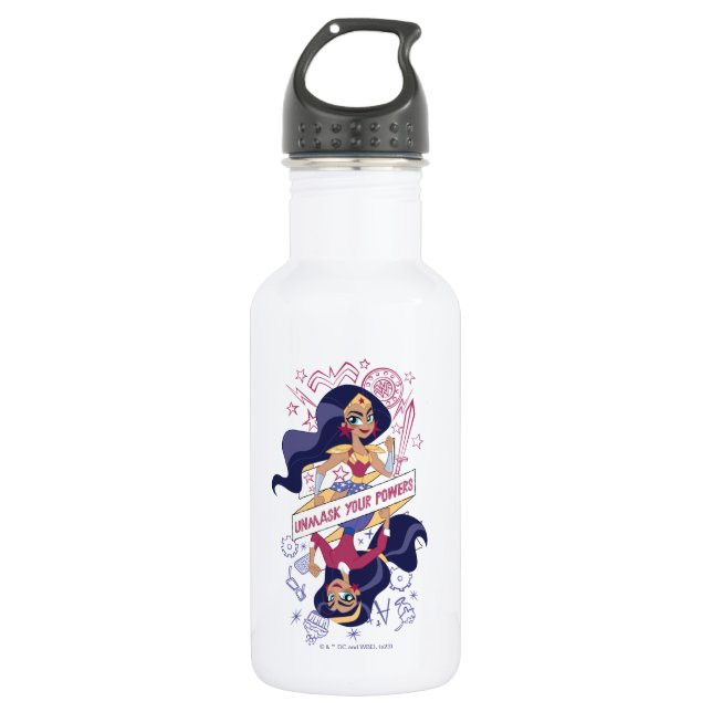 Bouteille D'eau Une Femme Merveilleuse Démasque Vos Pouvoirs (Devant)