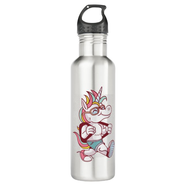 Bouteille D'eau Unicorn Va À L'École (Devant)