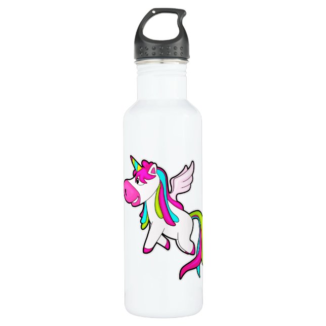 Bouteille D'eau Unicorne avec ailes (Devant)
