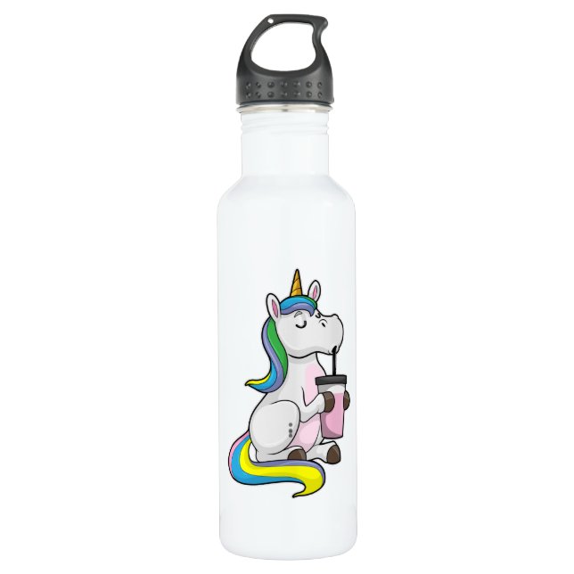 Bouteille D'eau Unicorne avec thé bulle (Devant)