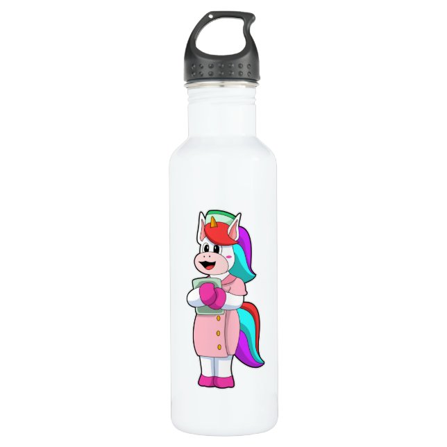 Bouteille D'eau Unicorne comme infirmière (Devant)