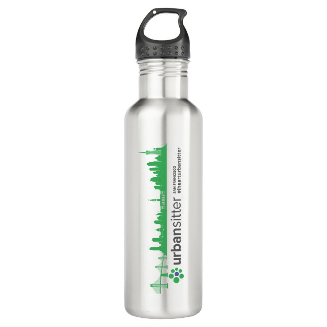 Bouteille D'eau UrbanSitter SF (24 onces), acier inoxydable (Devant)