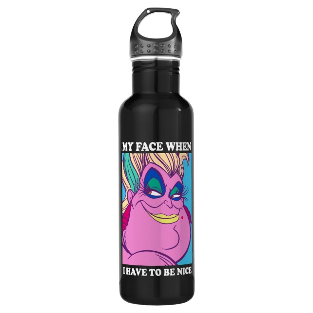 Bouteille D'eau Ursula | Mon visage quand je dois être gentil (Devant)