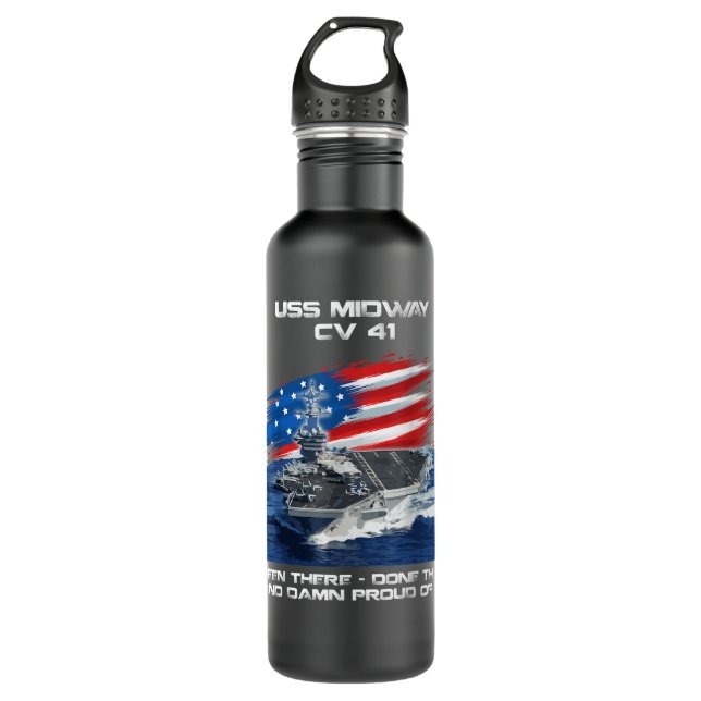 Bouteille D'eau USS Midway CV 41 Avion porte-avions Vétérinaire Ét (Devant)