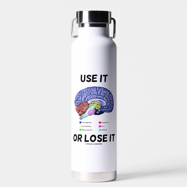 Bouteille D'eau Utilisez-Le Ou Perdez-Le Anatomique Cerveau Consei (Avant)