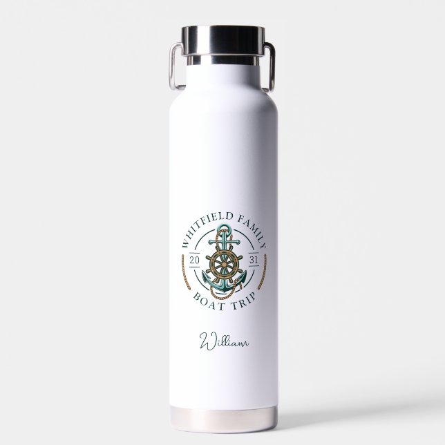 Bouteille D'eau Vacances en famille sur mesure Voyage en bateau na (Avant)