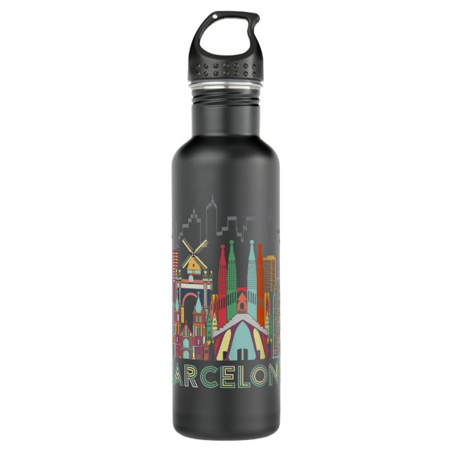 Bouteille D'eau Vacances Espagne Barcelone Vacances Cadeau Design  (Devant)