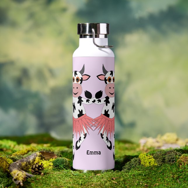 Bouteille D'eau Vaches dansantes mignonnes et amusantes (Extérieur)
