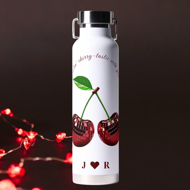 Bouteille d'eau Valentine à code cerise personnali (Custom Cherry Coded Valentine's Water Bottle)