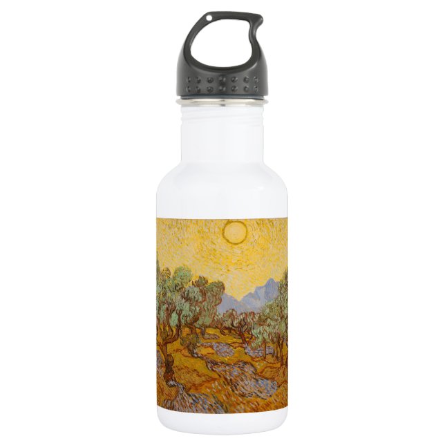 Bouteille D'eau Van Gogh Olive Trees Soleil Jaune Ciel (Devant)