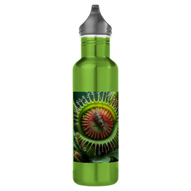 Bouteille D'eau Vénus Flytrap Floral Vert et Rouge (Droite)