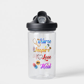 Bouteille D'eau Verres de soins infirmiers Inspirer Amour Guérir M
