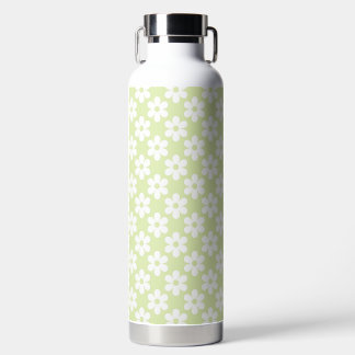 BOUTEILLE D'EAU VERT CLAIR AVEC FLEURS DE DAISY BLANCHES