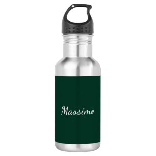 Bouteille D'eau Vert foncé Élégant Casual Propre Nom Écriture manu