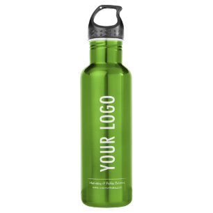 Bouteille d'eau verte d'affaires avec logo de l'en