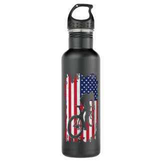 Bouteille D'eau Vêtements cyclistes américains Flag Road - Cyclin