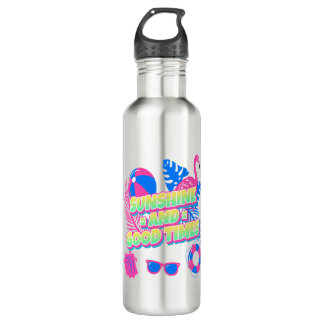 Bouteille D'eau Vibes amusantes tropicales d'été