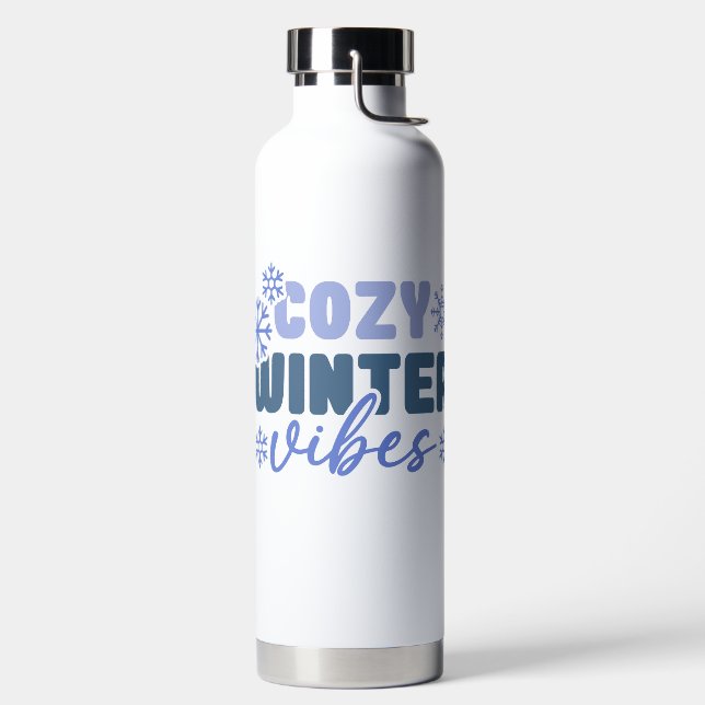 Bouteille D'eau Vibes d'hiver confortables - Typographie du flocon (Droite)